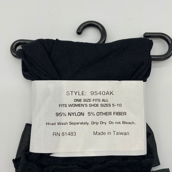 Hot Steps Black Fashion Sock With Bow New Style 9540AK Hand Wash Shoe Sizes 5-10 - Picture 2 of 2